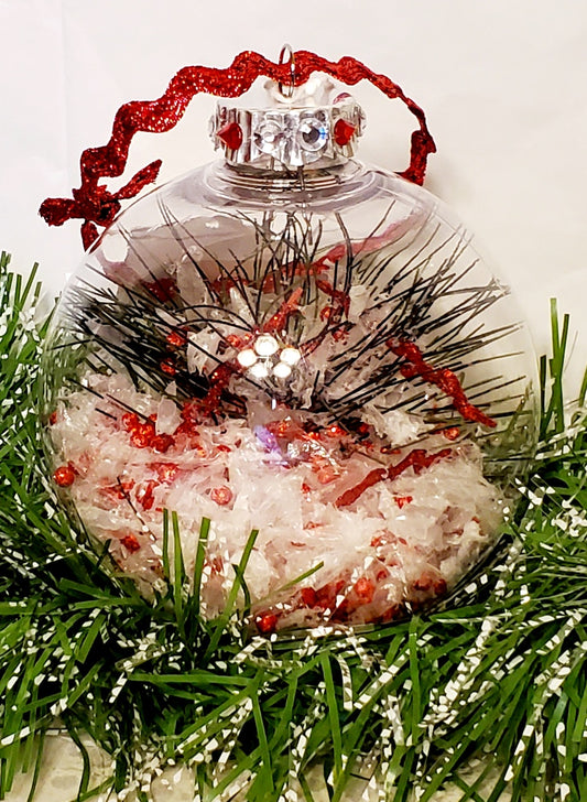 Clear/Red Ornament