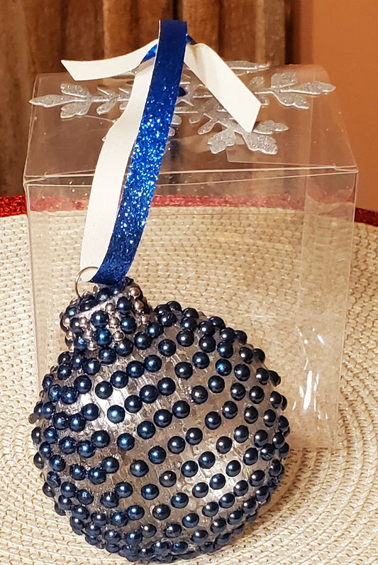 Navy Blue and Silver Ornament