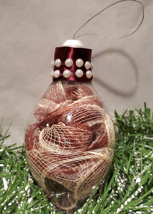 Burgundy/Beige Ornament