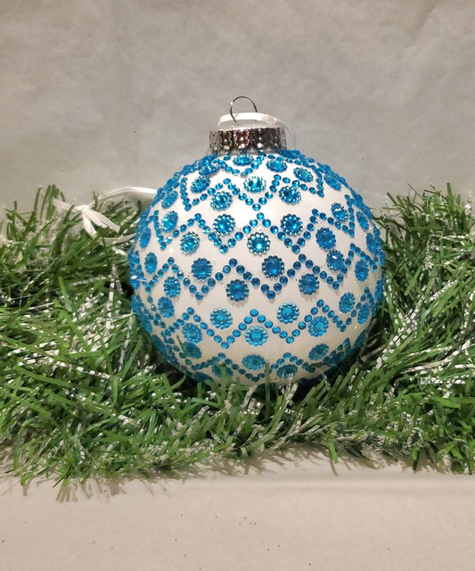 White/Turquoise Ornament