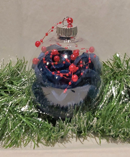 Navy Blue/Red Ornament