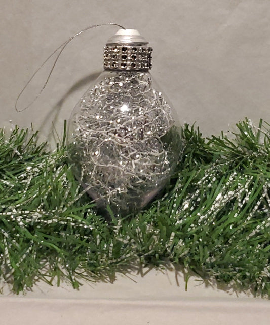 Silver Bell Diamond Ornament