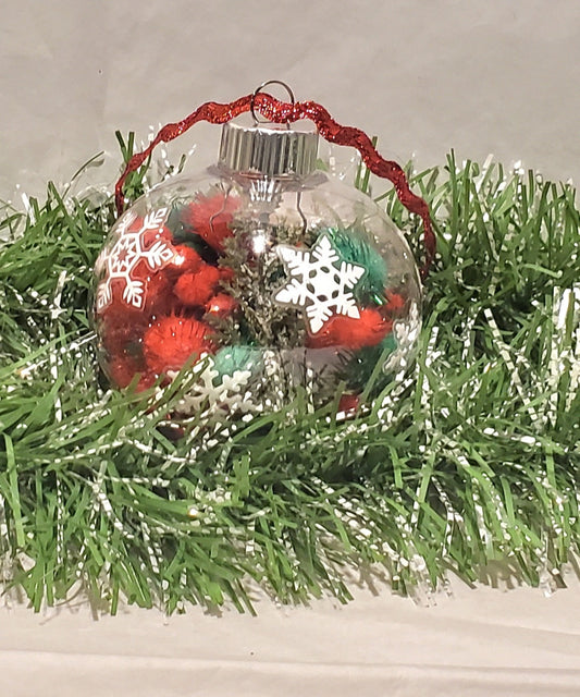 Red/Green Snowball Ornament