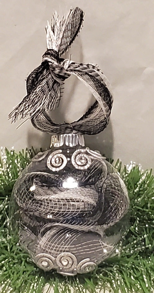 Black/ White Clear Ornament