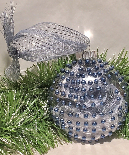 Gray/Navy Blue Ornament