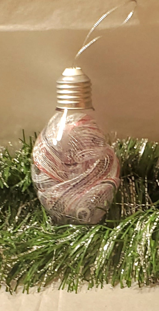 Gray/Red Diamond Ornament