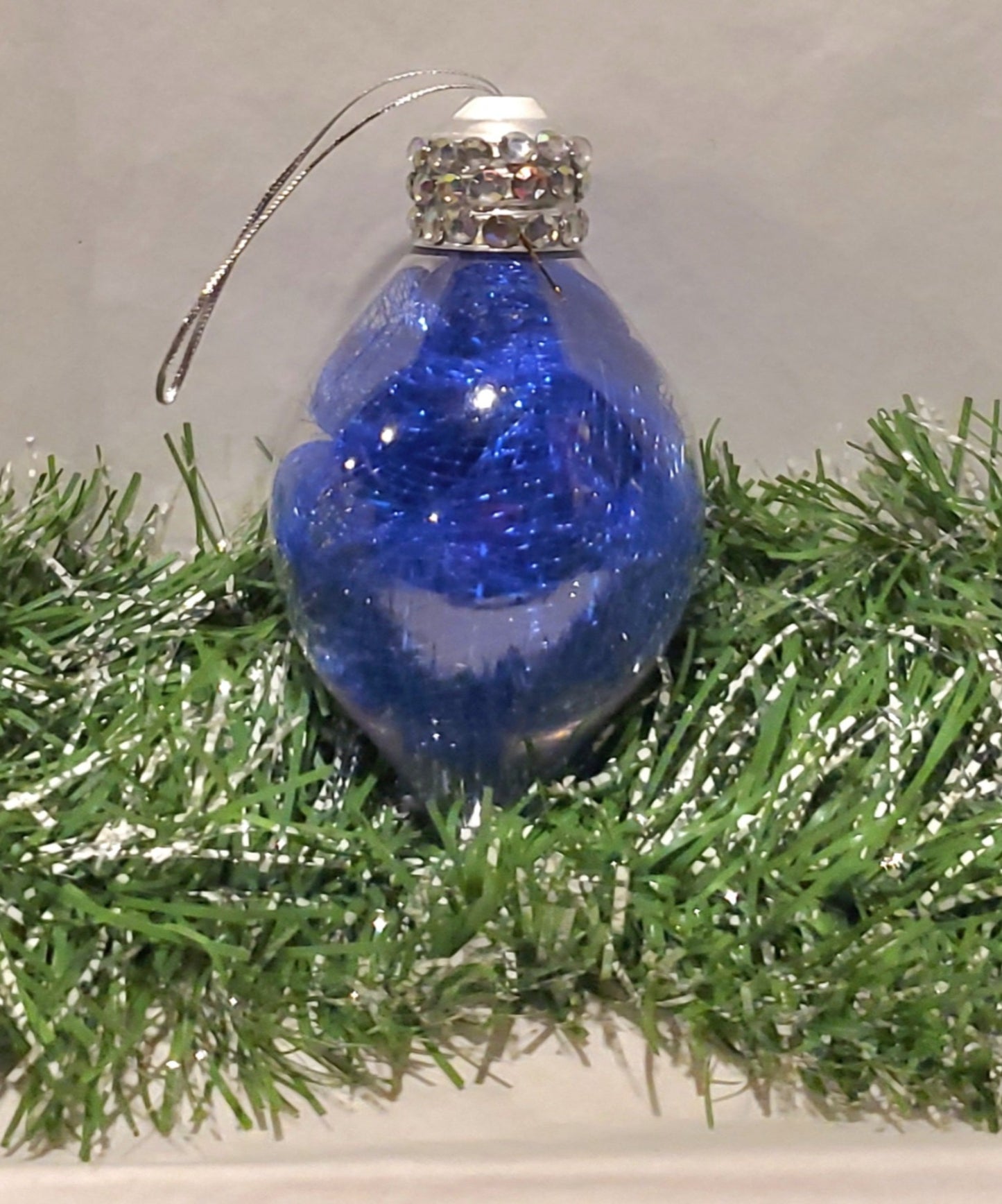 Blue/Silver Diamond Ornament