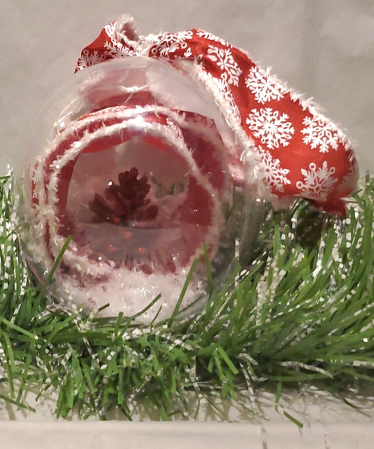 Red/White with Snowflakes Ornament