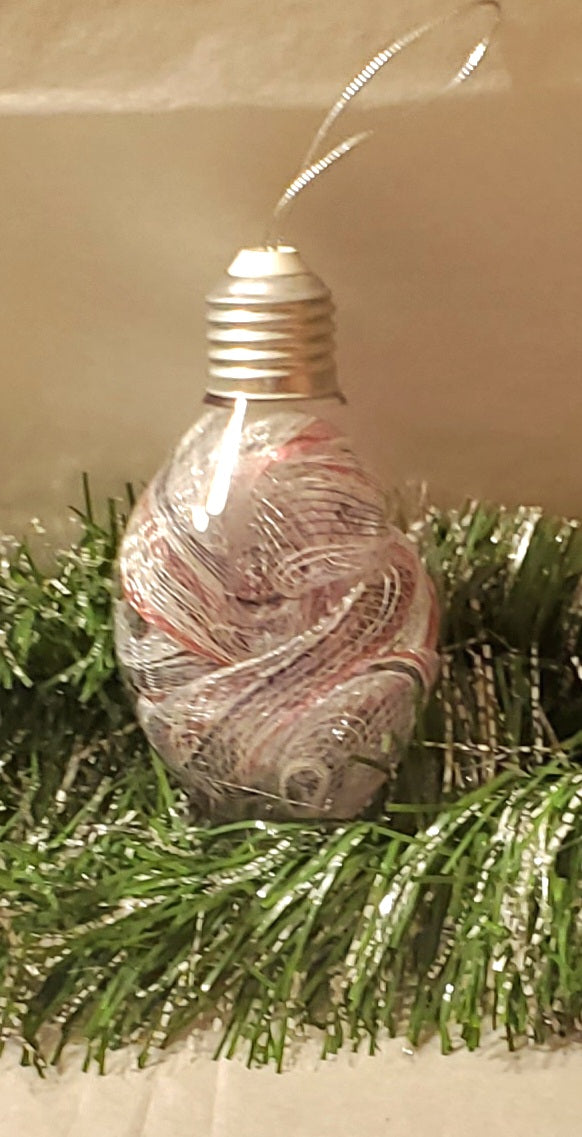 Gray/Red Diamond Ornament